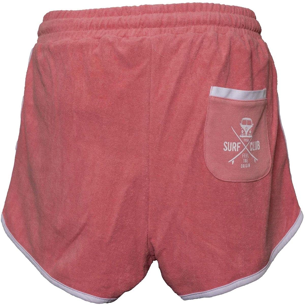 Van One Classic Cars Damen Frottee Short VW Bulli »SURF Club« Dusty Rose Weiß