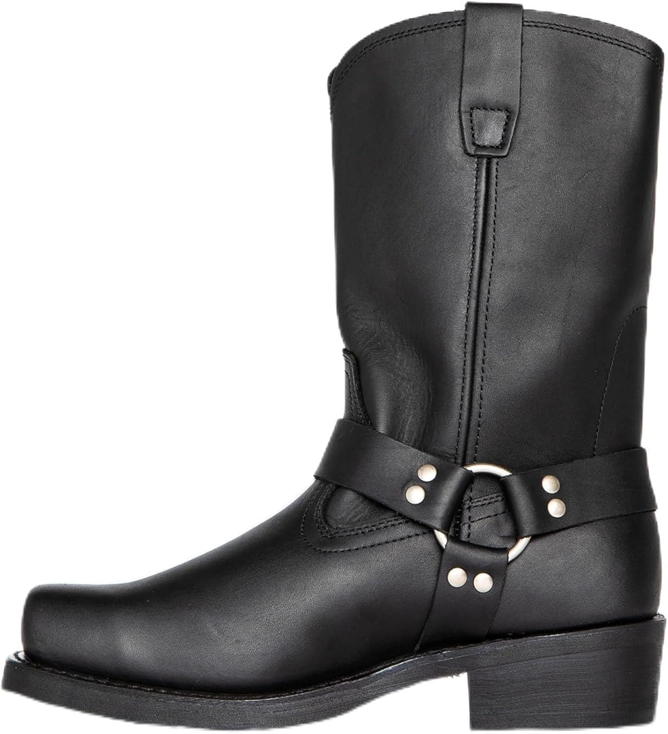 Amazon.co.jp: メンズPUレザーオートバイブーツナイトミッドカーフ