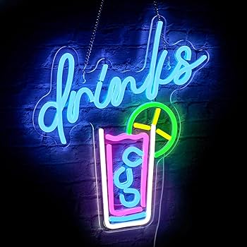 オリジナル　ネオン管 彫刻×ドリンクデザイン ウォールライト　オーダー Amazon.co.jp: WLHOPE ドリンク ネオンサイン クールドリンク
