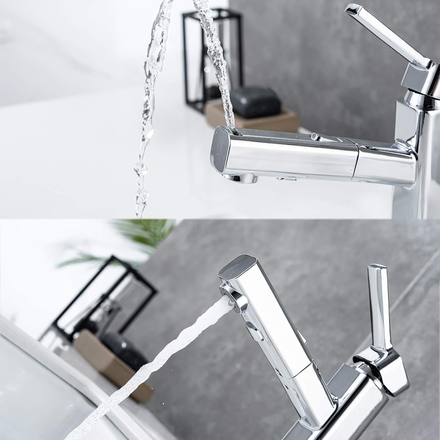 Black Friday - 80% OFF Bathroom Sink Faucet Single Handle Brushed Nickel Basin Mixer Tap for Hot and Cold Water Sink Faucet Commercial Stainless Steel Faucet Sink Faucet (Chrome1)