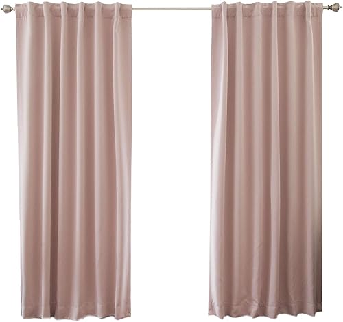 Miniatura 18 de Best Home Fashion Paneles de cortinas opacas de alta calidad, aislamiento térmico sólido, para tratamiento de ventanas, para dormitorio, pestaña