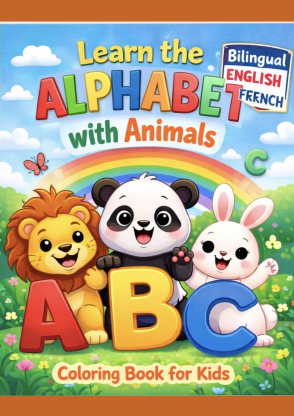 Learn the Bilingual Alphabet with animals: Coloring book for Kids