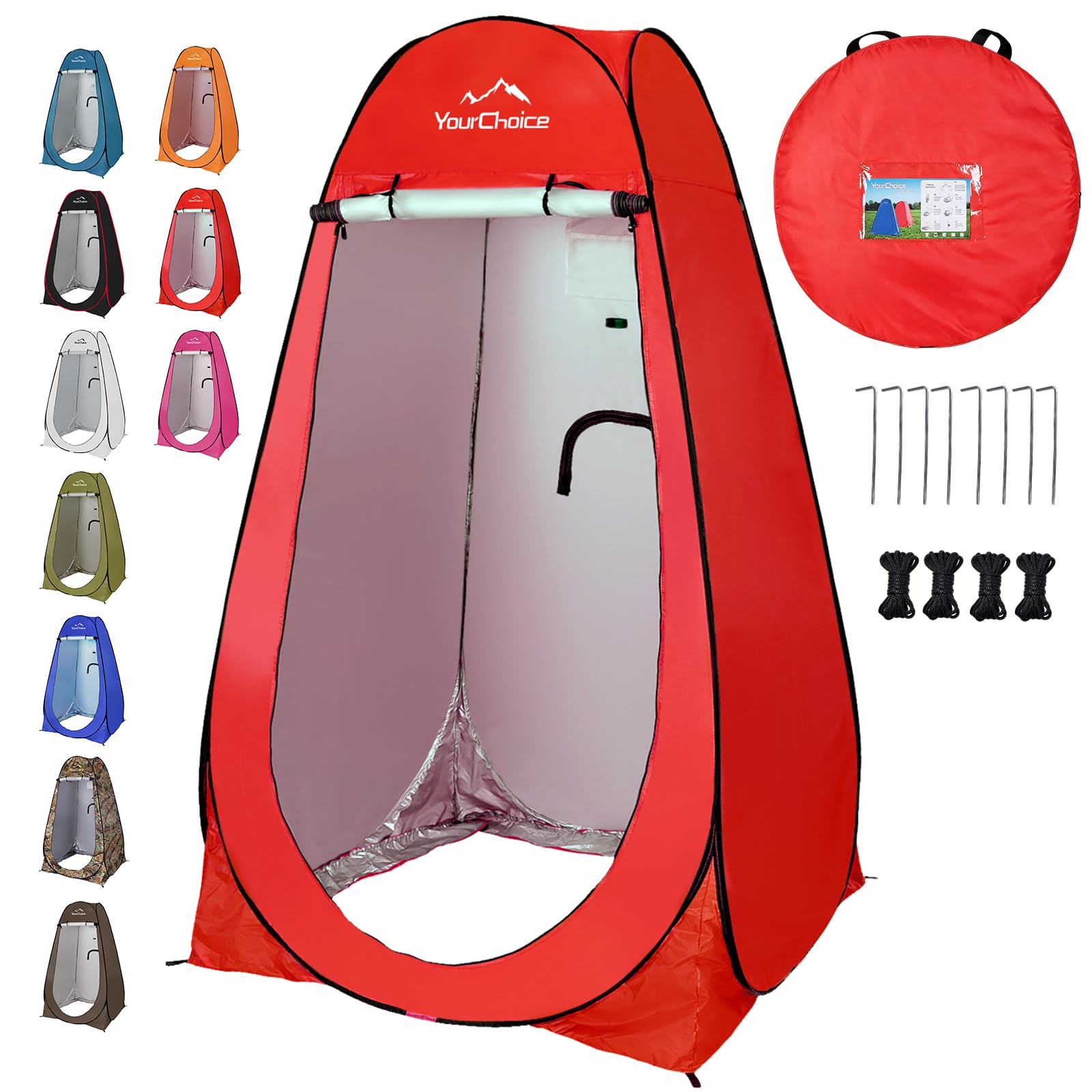 Your Choice Sichtschutzzelt – Pop-Up-Dusche, Wechsel-WC-Zelt, tragbar, Camping, Privatsphäre, Zimmer, 1,8 m hoch, mit Tragetasche für drinnen und draußen
