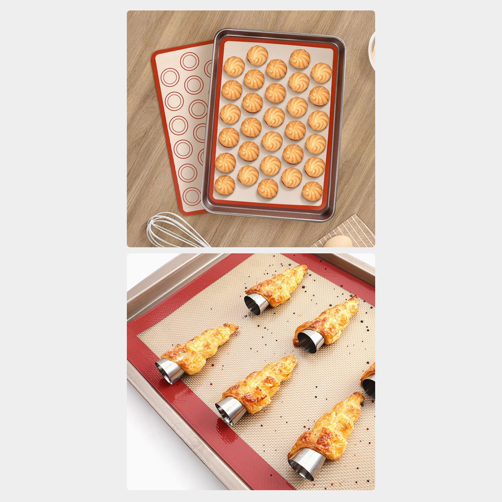 Silikon Backblech, geeignet für Kekse und Schokolade, hitzebeständiges Backblech für Kekse, Macarons, hitzebeständige Unterlage