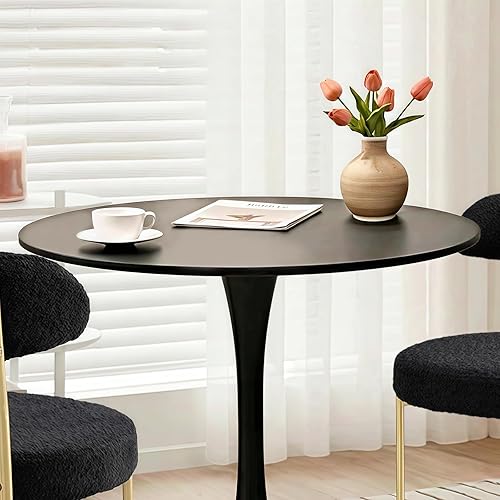 Miniatura 4 de SoarFlash Mesa de Cocina y Sillas para 2, Juego de Mesa de Comedor de 24" para 2 con Sillas Tapizadas de Cuero, Juego de Mesa de Cocina Redonda de 3