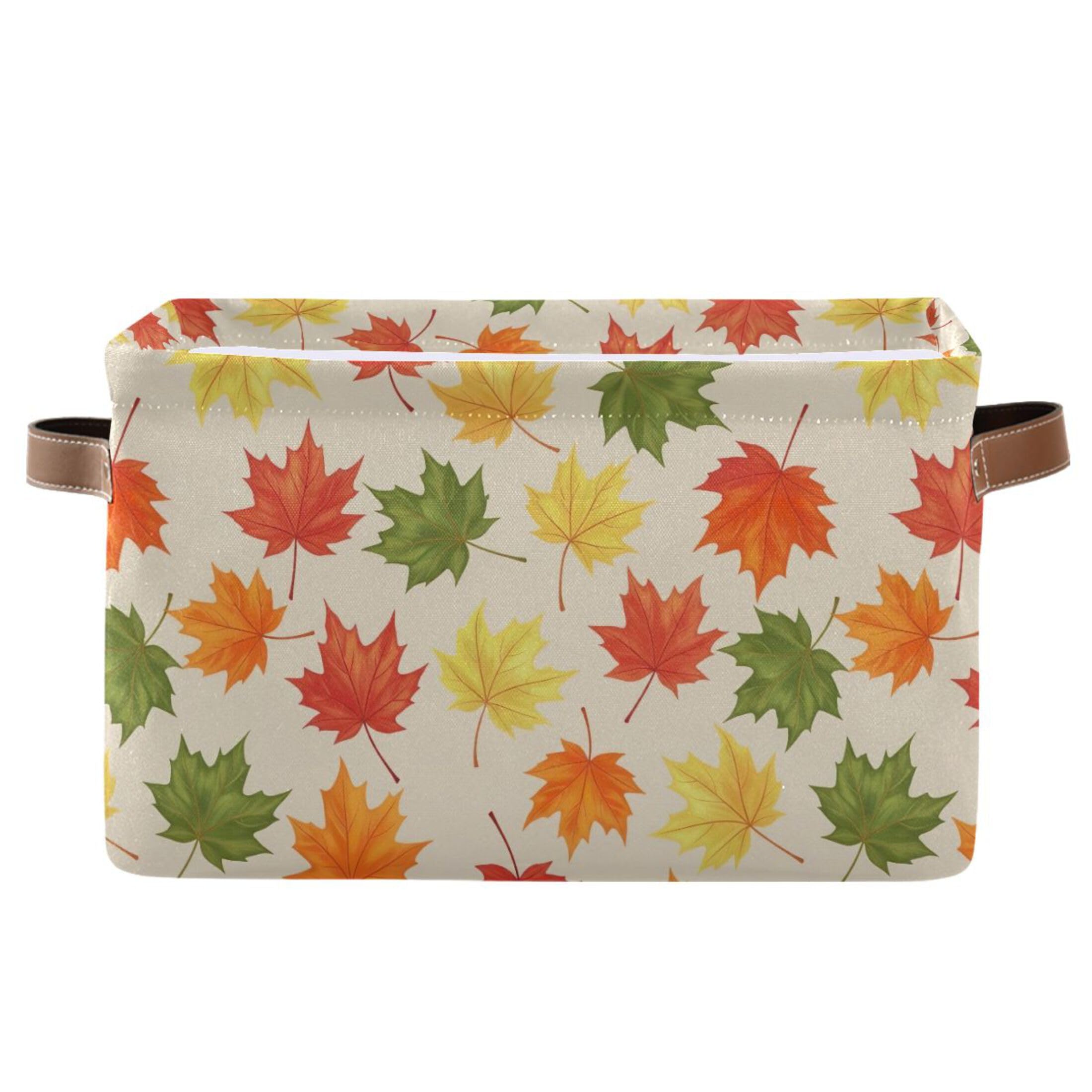Panier de rangement pliable salon boîte tissu feuilles d'automne