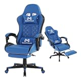Gaming Chair&comma; 400 lbs Adult Chair&comma; High Back Computer Chair with Footrest and Linked Armrests&comma; Office Video Game Chair with Lumbar Support &lpar;Blue&rpar;