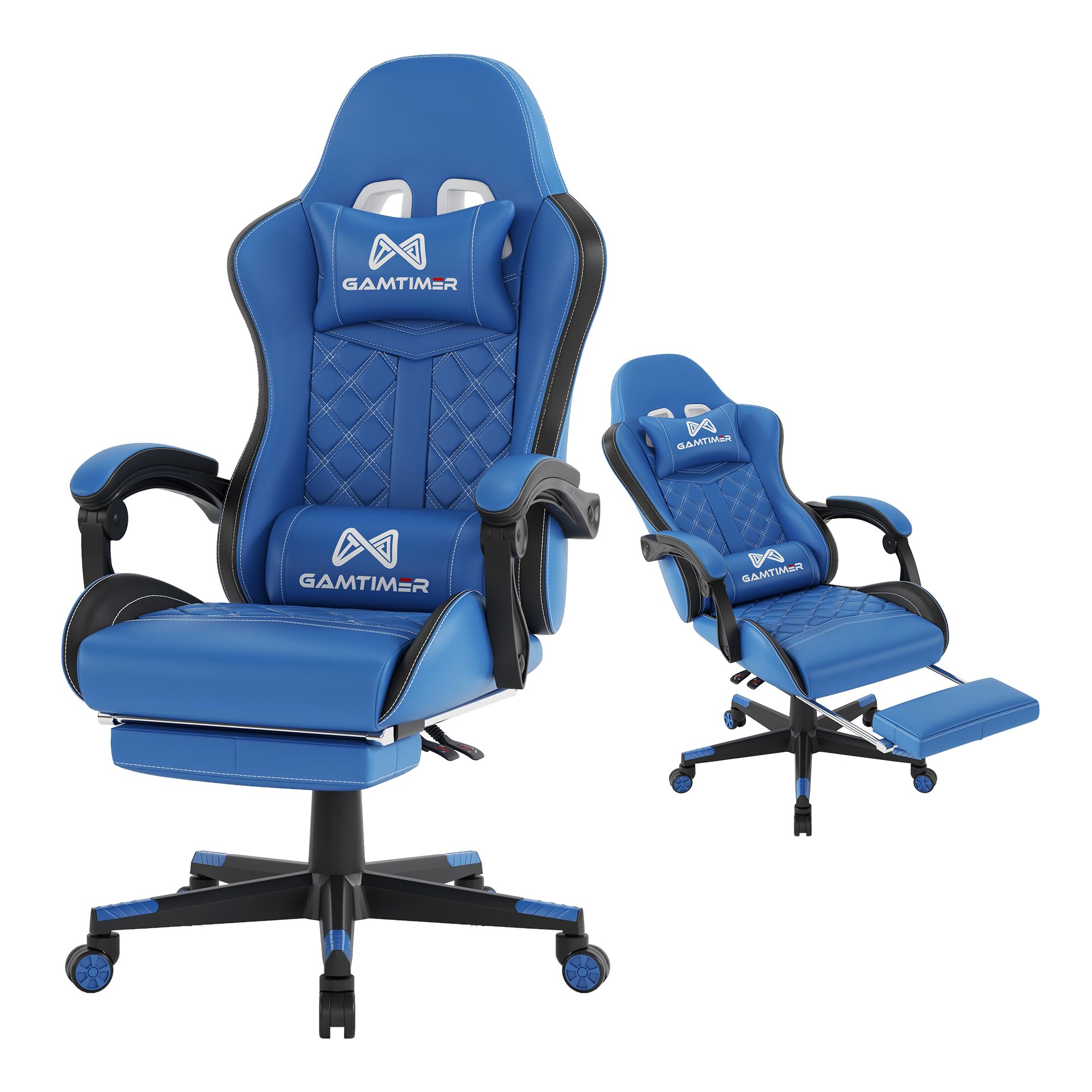 Gamtimer Gaming Chair, 400 lbs Adult Chair, High Back Computer Chair with Footrest and Linked Armrests, Office Video Game Chair with Lumbar Support (