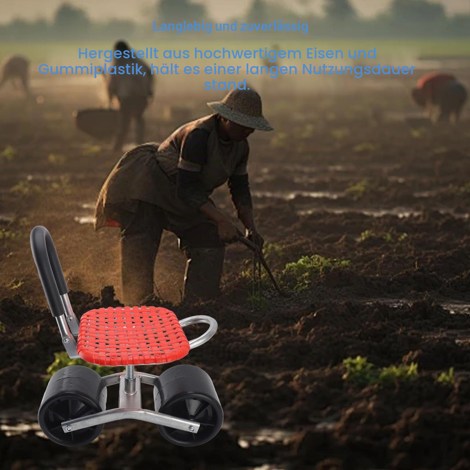 Gartenwagen Rollhocker, Gartensitz mit Rädern, Rollender Garten Arbeitssitz, Gartenhocker Zum Pflanzen, Gartenwagen Rollroller, Rollender Gartenwagen für den Außenbereich, Terrasse