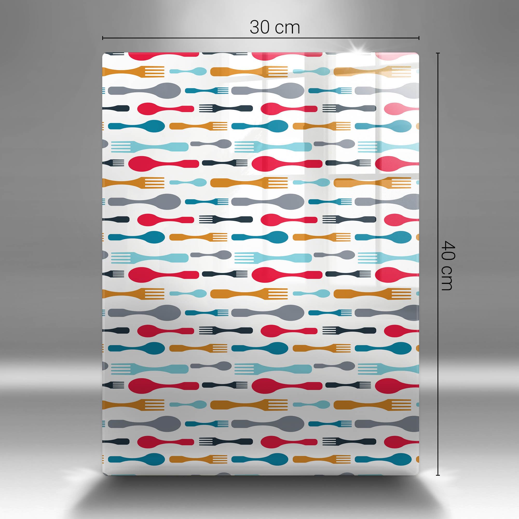 Tabla de cortar de vidrio | Multicolor | Superficie impresa