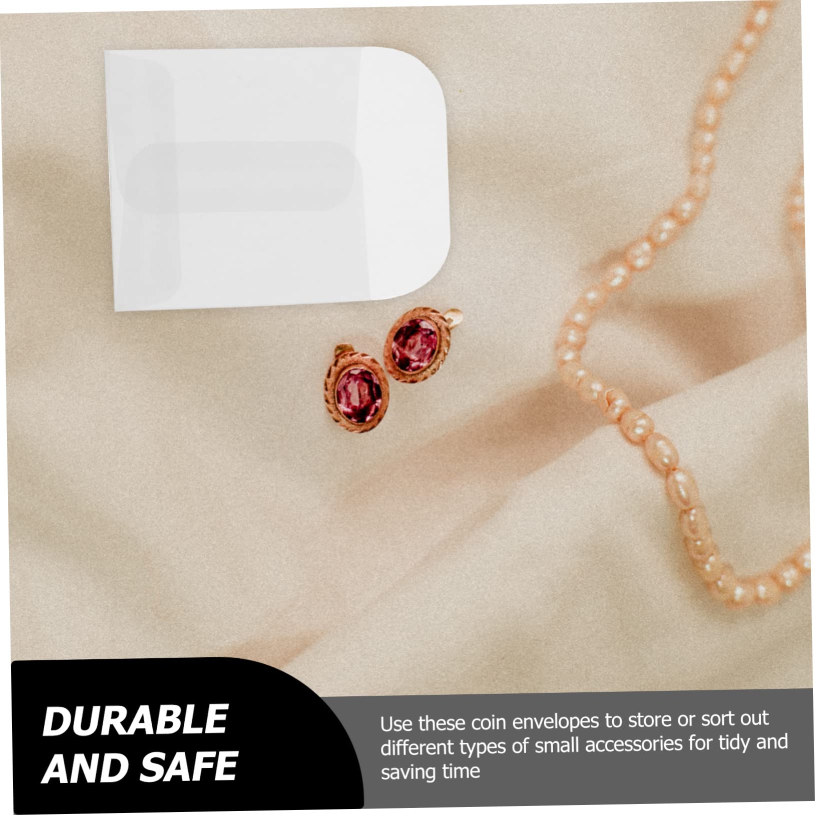 TEHAUX Mini Enveloppes Transparentes 3x5 cm 50 Pièces Pochettes Pour Bijoux Étiquettes Cartes De Visite
