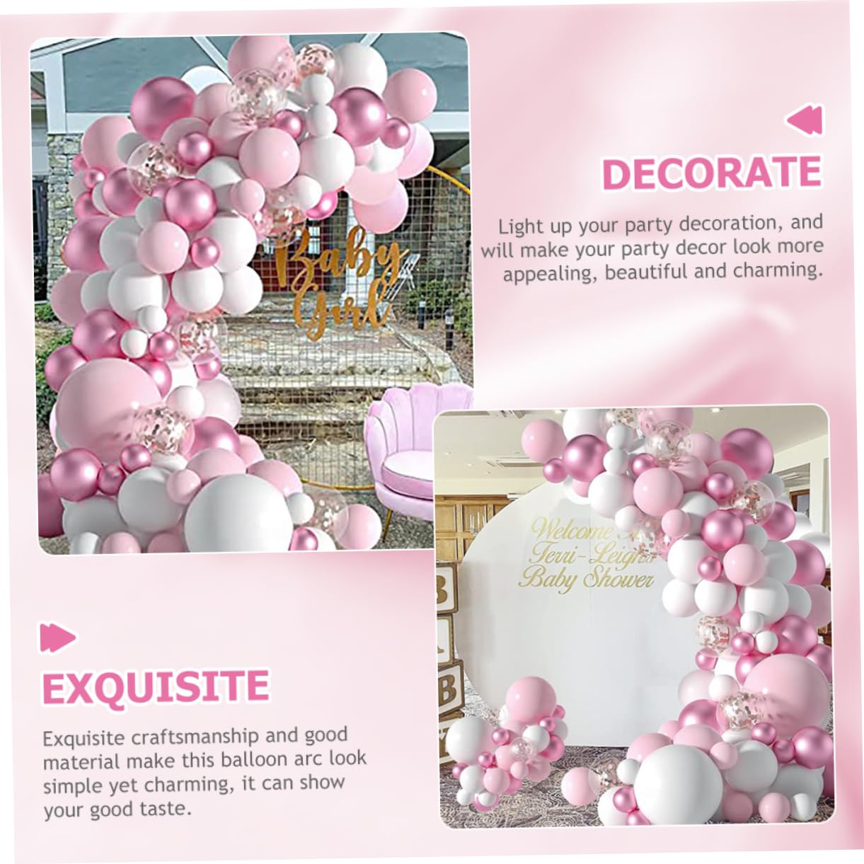 Mikikit Decorazioni Palloncini Rosa Shocking per Compleanno Kit Festa Palloncini per Struttura e Ghirlanda Forniture per Feste per Shower e Matrimoni Realizzate in Lattice Sicuro