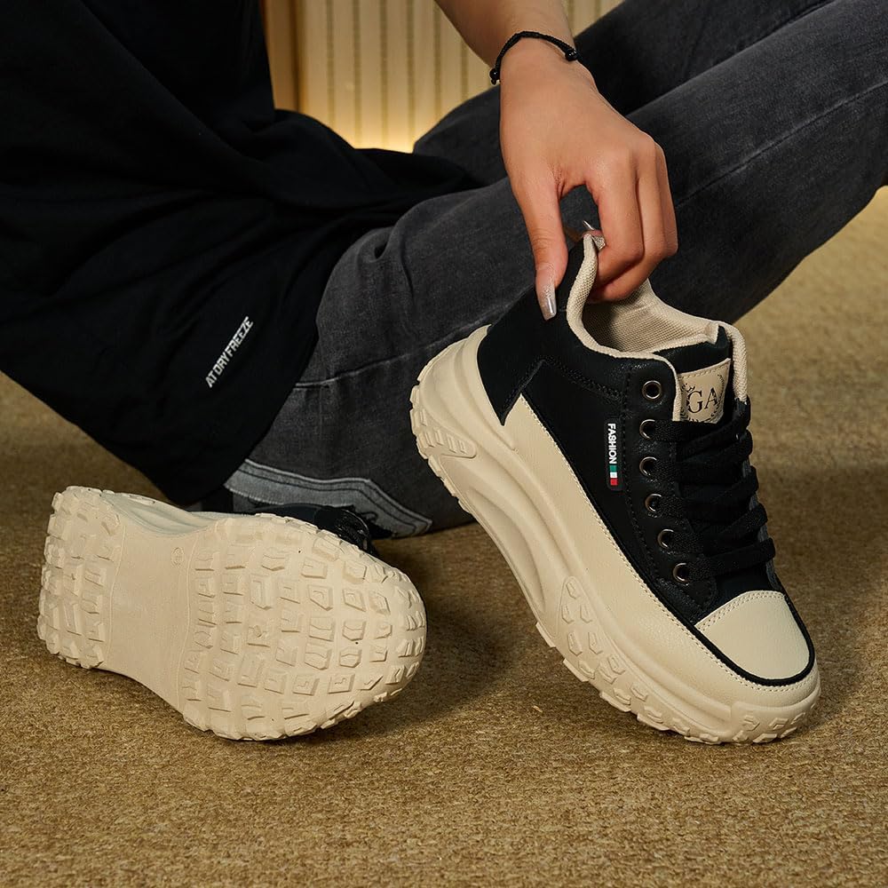 Chunky Sneakers for Women,Platform White Mesh Dad Walking Shoes,Comfortable Breathable Casual Fashion Running Shoes - Image 2