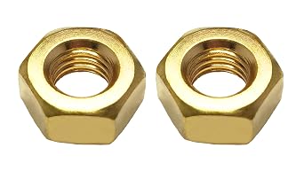M10 Brass Hex Nuts, Coarse Thread Hexagon Machine Screw Nut , High-Strength Metal Hexagonal Machine Nuts, 10mm Thread Inner Diameter, 10PCS