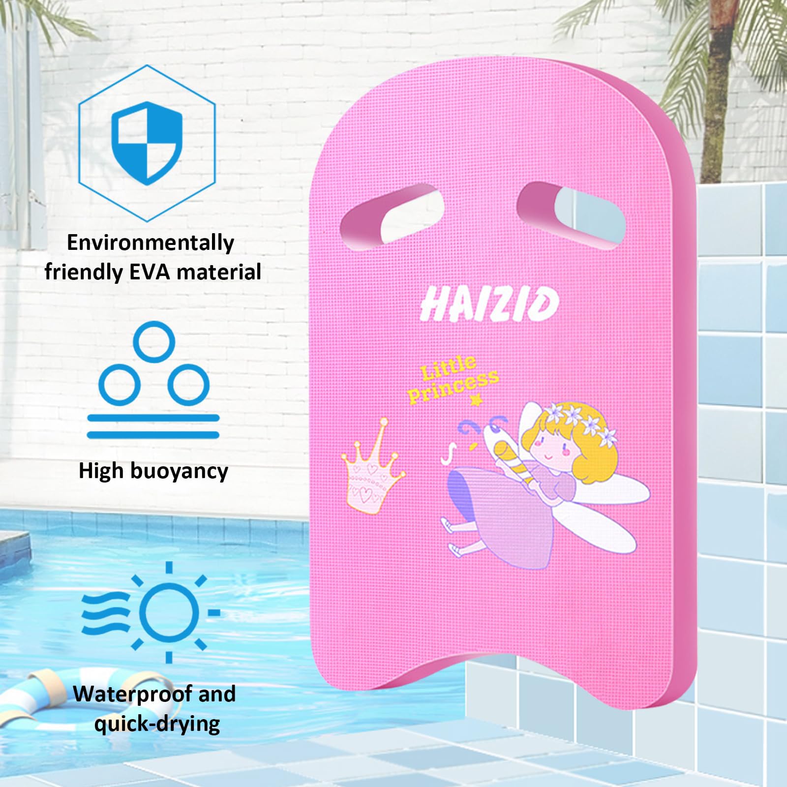 Tabla de Natación para Niños Tabla, Tabla de Natación para Niños a, Ayuda de Natación, Dibujos Animados de Ballenas, con Asa Perforada, Ayuda de Natación para Mejorar La Postura (Rosa)