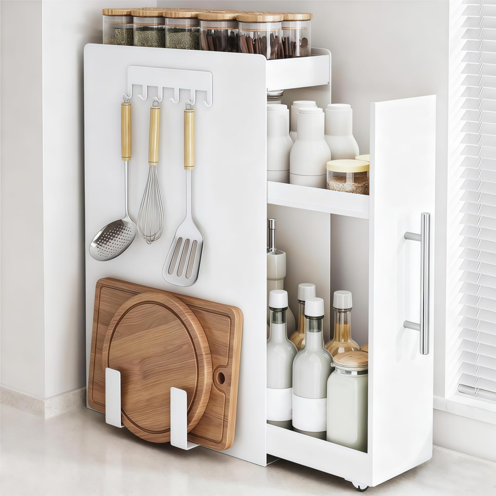 Amazon｜隠せる調味料ラック 調味料ラック 大容量 引き出し式 コンロ横