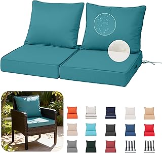 24X24-2set,Outdoor Chair Cushions, 30D High-Density Foam Patio Chair Cus...