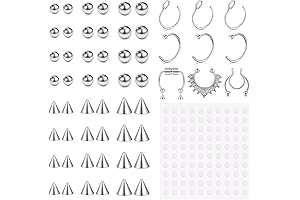 Non-Penetrating Fake Dermals Eyebrow Lip Rings Studs