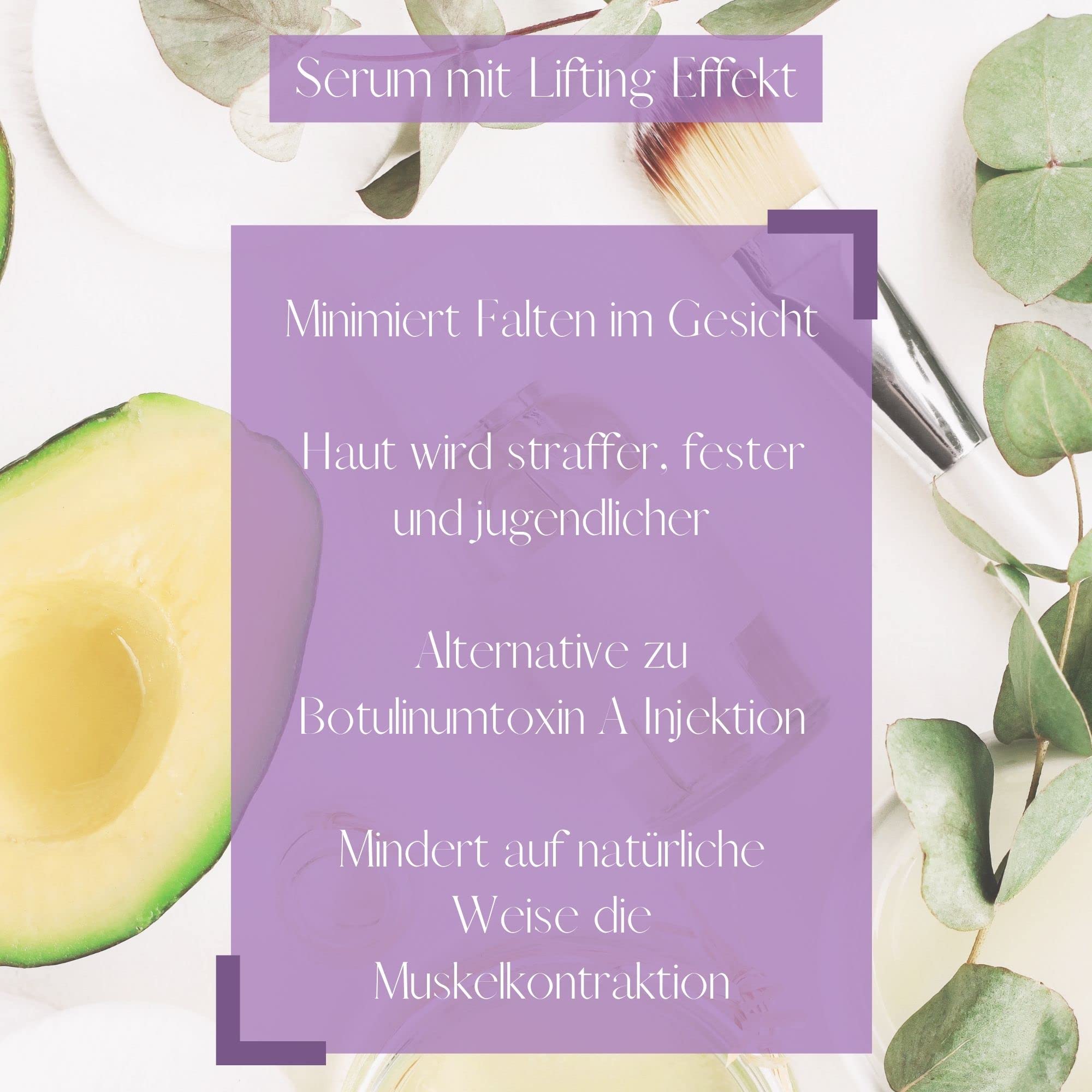 Lifting Serum vegan Botulin Toxin – Supreme Skin Gel | Anti-Falten Serum mit Hyaluronsäure und AHP-8 | Reduziert Falten | Spendet Feuchtigkeit | mindert die Gesichtsmuskel Kontraktion