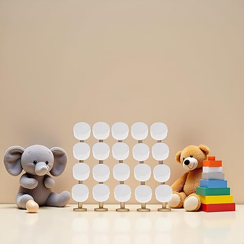 Miniatura 5 de Caja de sonajero blanco, 20 unidades, sonajero de plástico, caja de anillo de reparación, accesorios de sonajero para bebés (0.787 pulgadas),