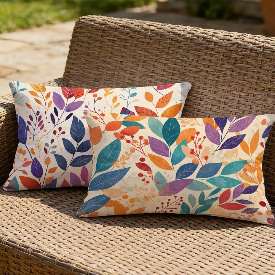 Housse de coussin de jardin effet lin 40x60 cm étanche chic