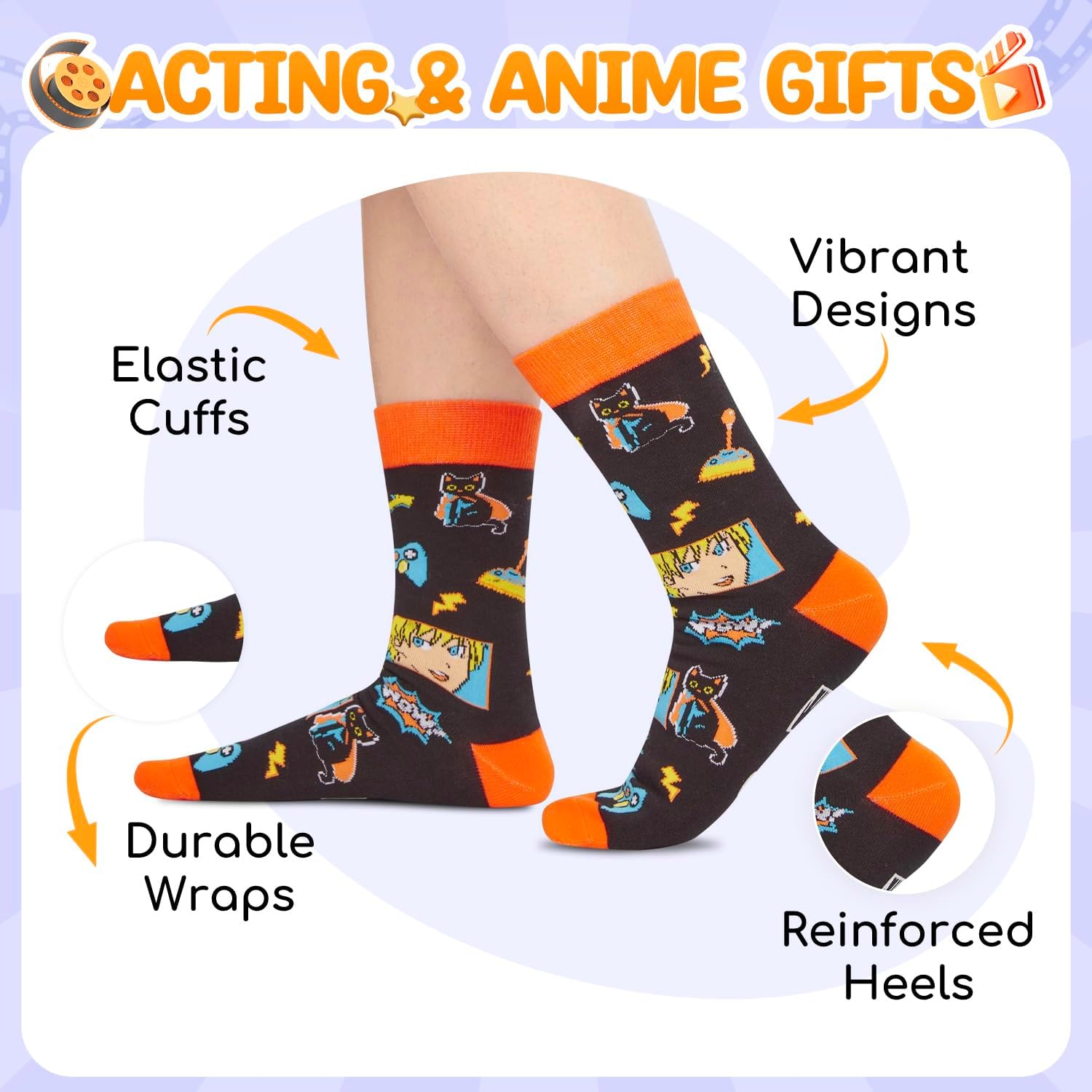 Zmart Gifts for Kpop Lovers - Anime Broadway Musical Theater Horror Movie Game Socks - Image 3
