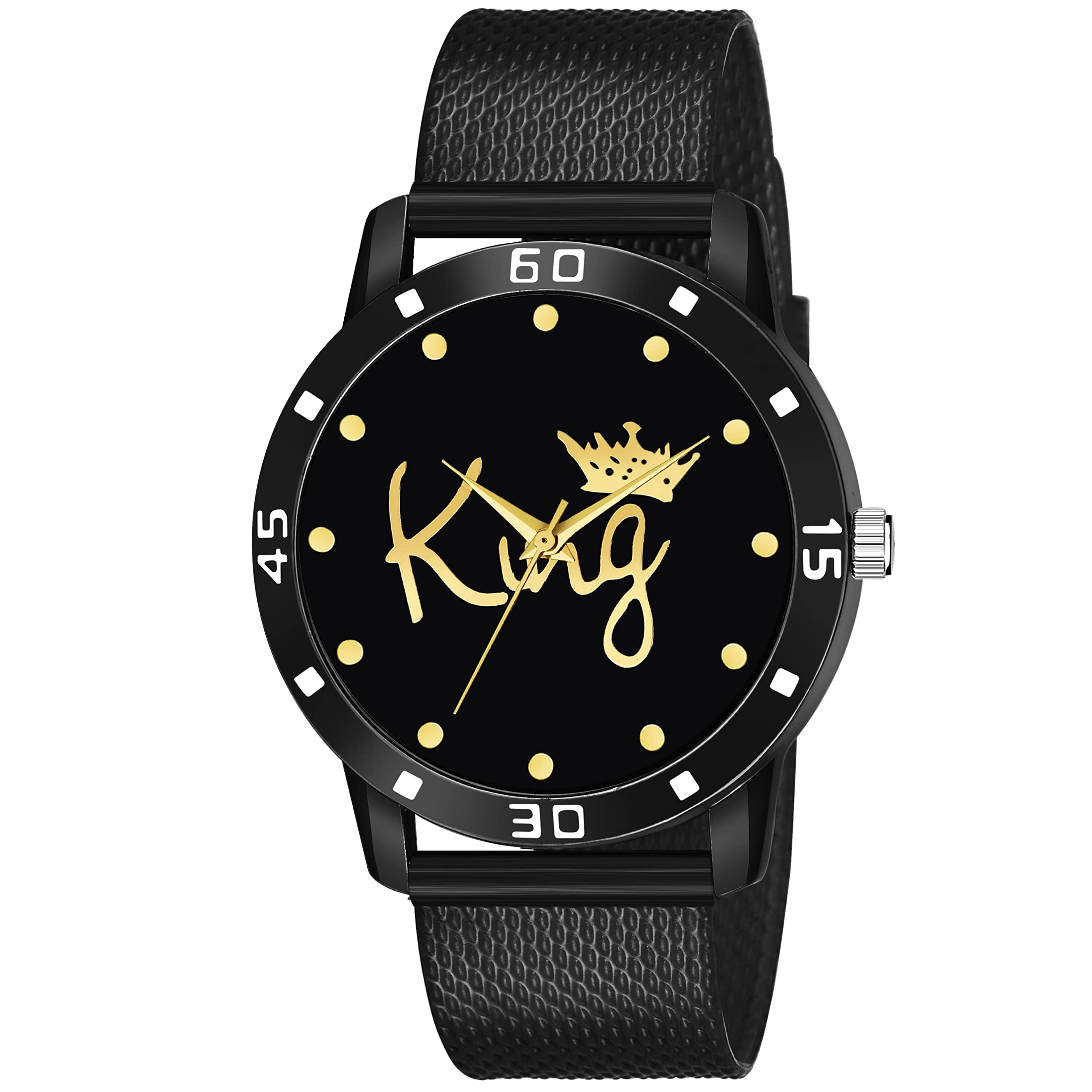 KIARVI GALLERY Analogue Black King Dial PU Strap Boys and Mens Watches (Black) (B09QQKKPYZ) Amazon Price History, Amazon Price Tracker