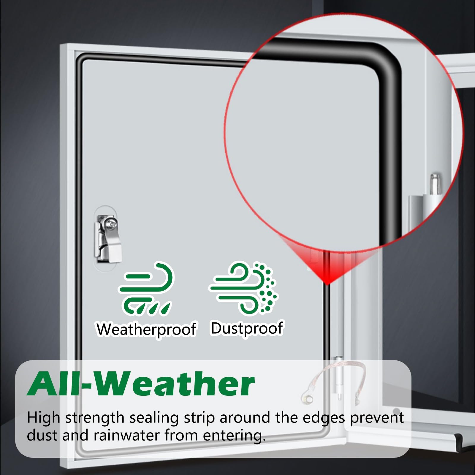 Caja Electrica Exterior Caja De Conexiones Eléctricas Hueca De Pared, Impermeable Y A Prueba De Polvo, Con Cerradura, De Acero, Para Exteriores E Interiores, Con Orificio De Salida.((WxHxD)250x300x140