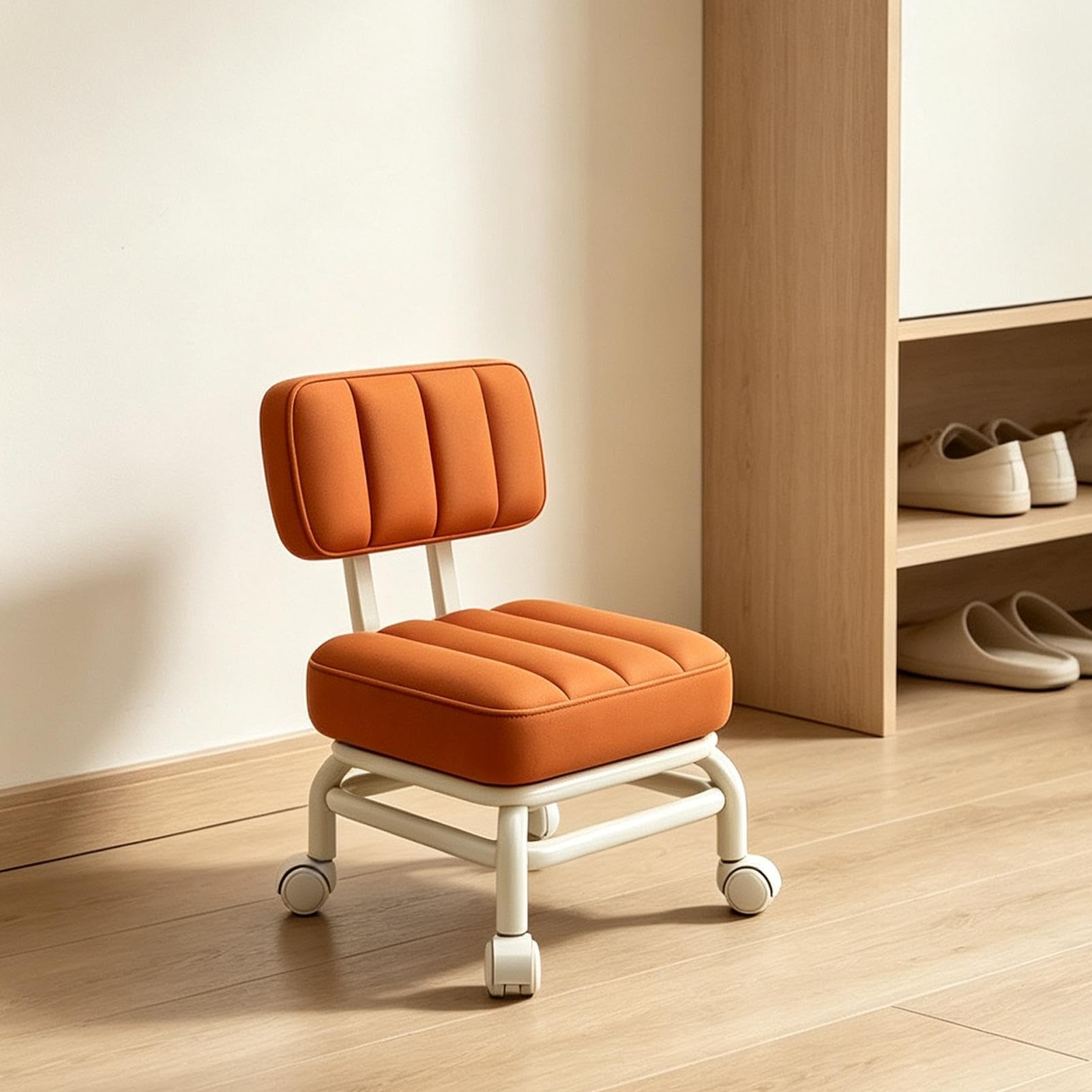 Sgabello a rotelle basso, impermeabile, girevole a 360 gradi, con spessore