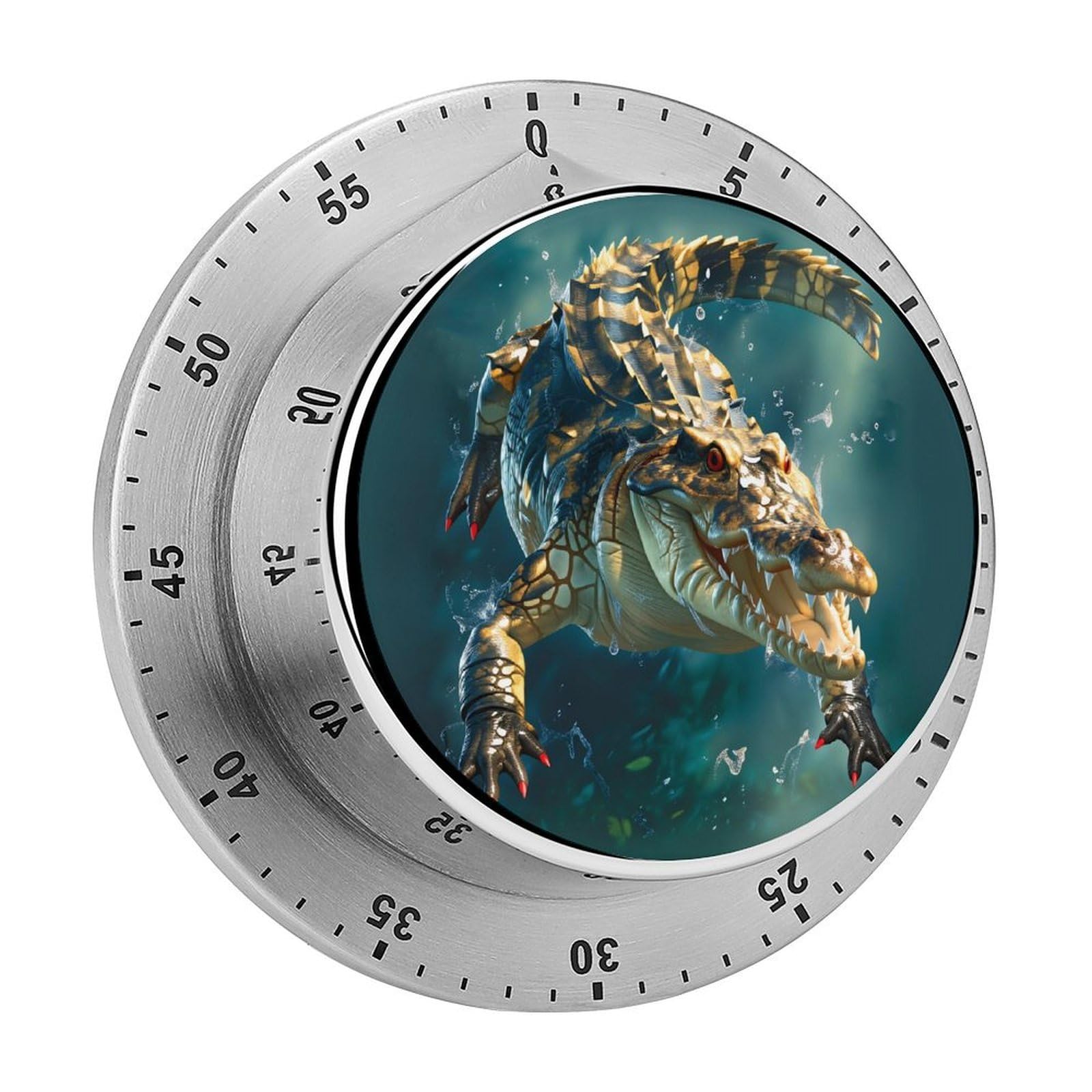 Crocodile Alligator 60 Minute Wind Up Timer,Visual Mechanical Magnetic Timer with Loud Alarm for Kitchen