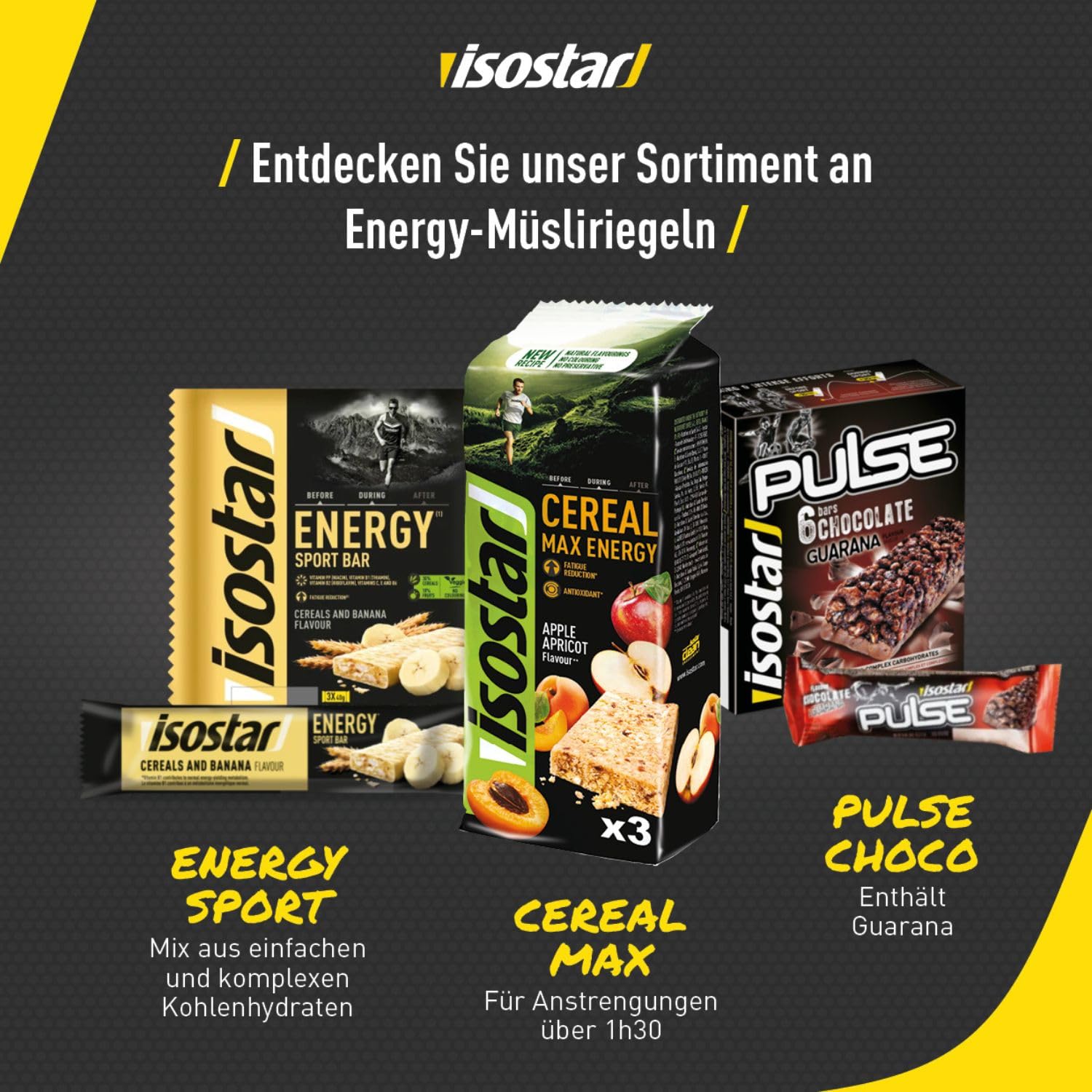 Isostar Barres Sport energy Banane - Lot de 30 Barres Nutritives energétiques - 30 x 40 g