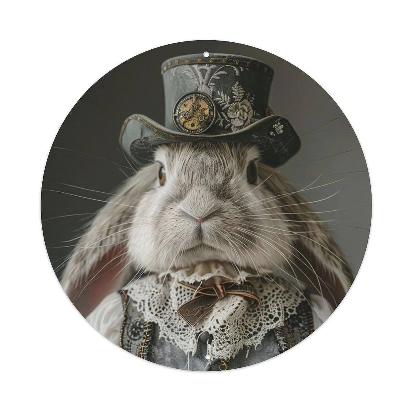 Animal Vintage Rabbit Time Metal Tin Sign