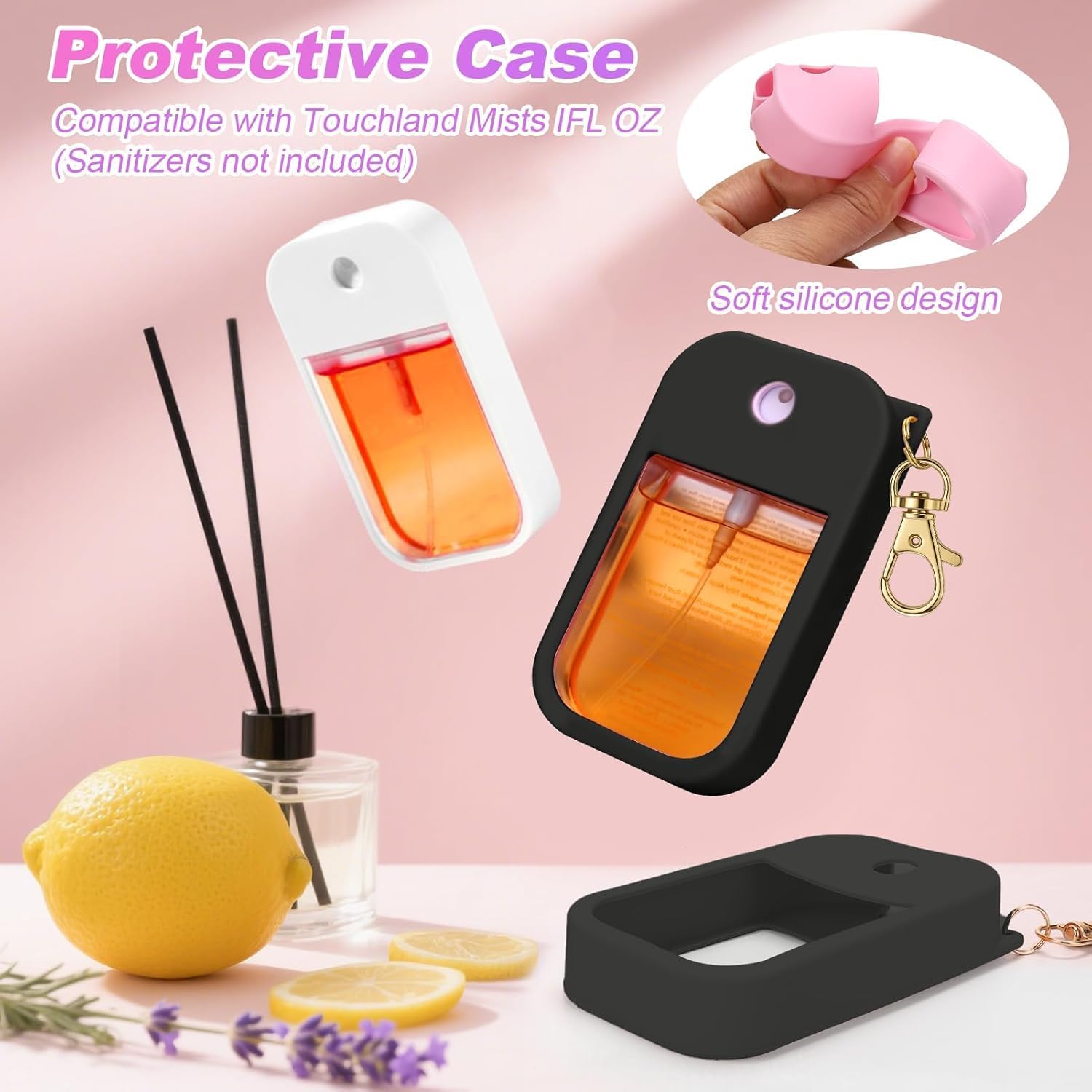 Silicone Case Compatible with Touchland Hand Sanitizer Spray, Protective Case for Power Mist and Glow Mist 1 fl oz - Image 6