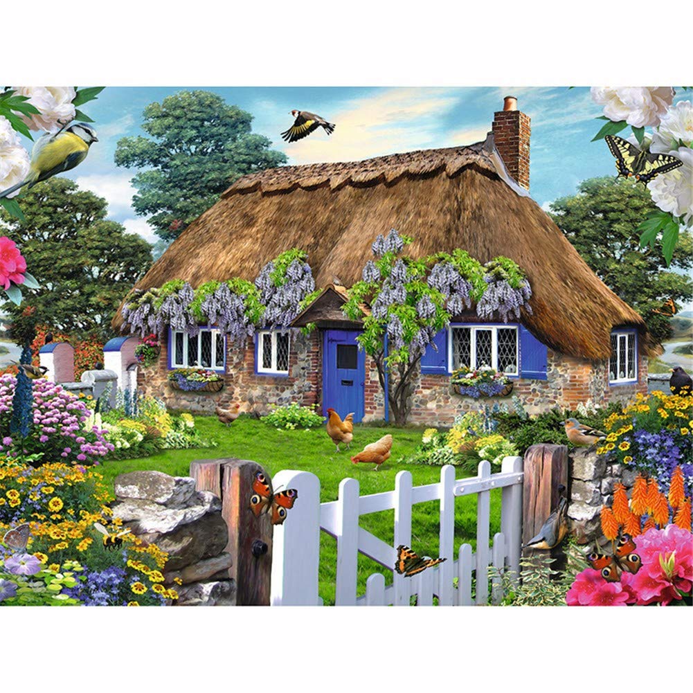 Peinture diamant 5D jardin broderie point de croix carrée 80x100cm