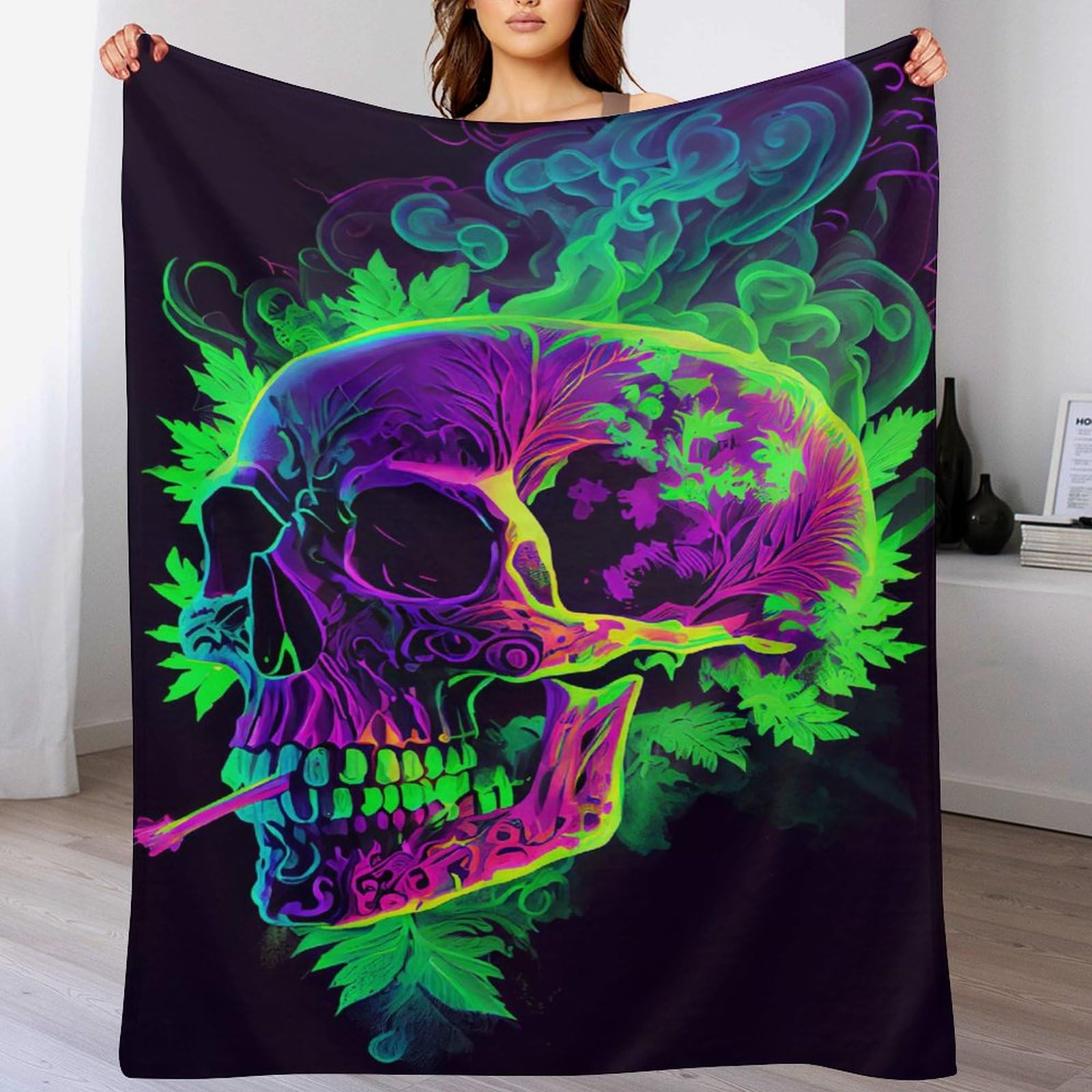 Couverture polaire crâne haut de gamme en flannel épaisse et durable