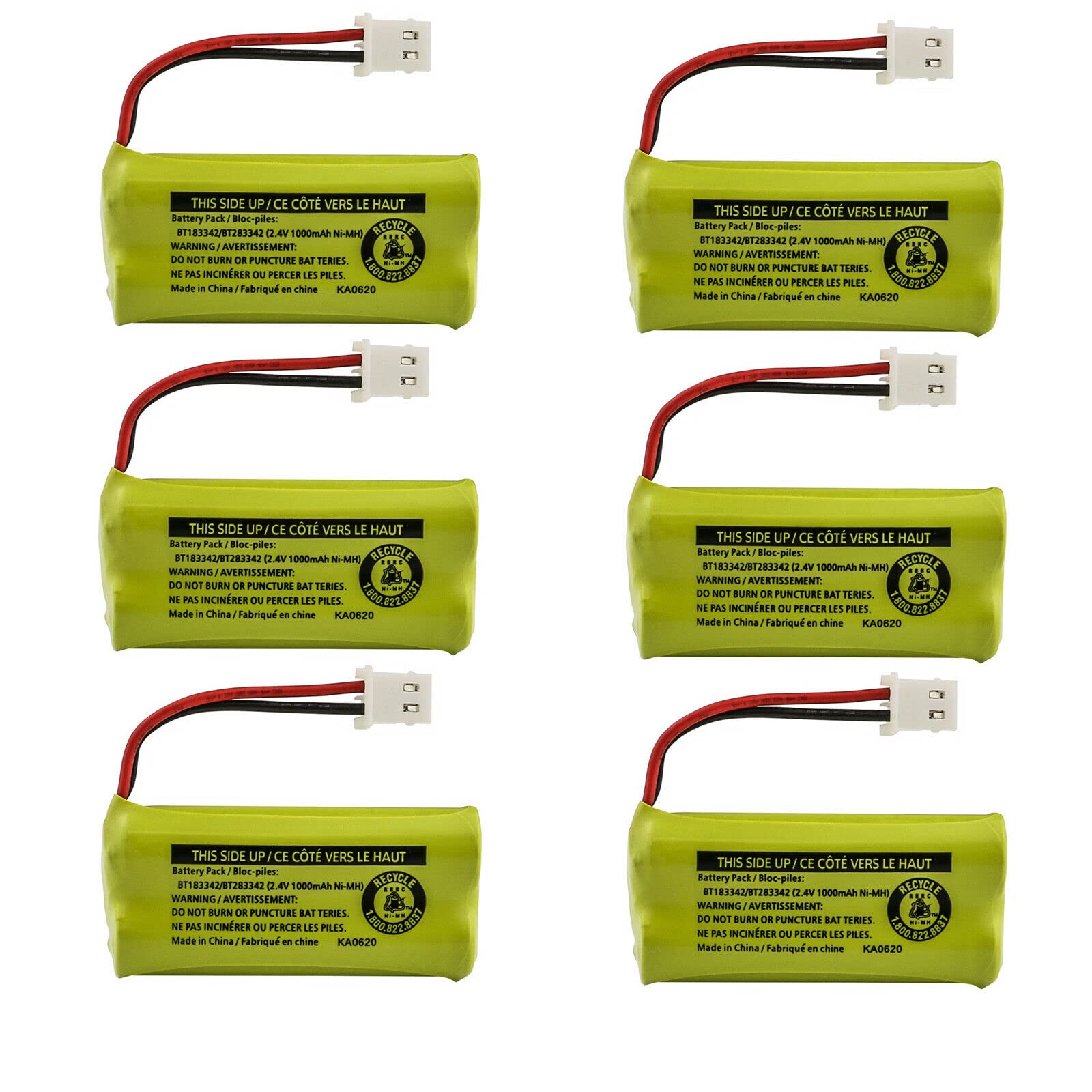 Kastar 6-Pack BT183342 / BT283342 Battery Replacement for Vtech CS6114 CS6114-2 CS6114-11 CS6124 CS6124-2 CS6124-21 CS6199-42 CS6309 CS6319 CS6319-2 CS6319-3 CS6319-5 CS6328 CS6329 CS6329-2