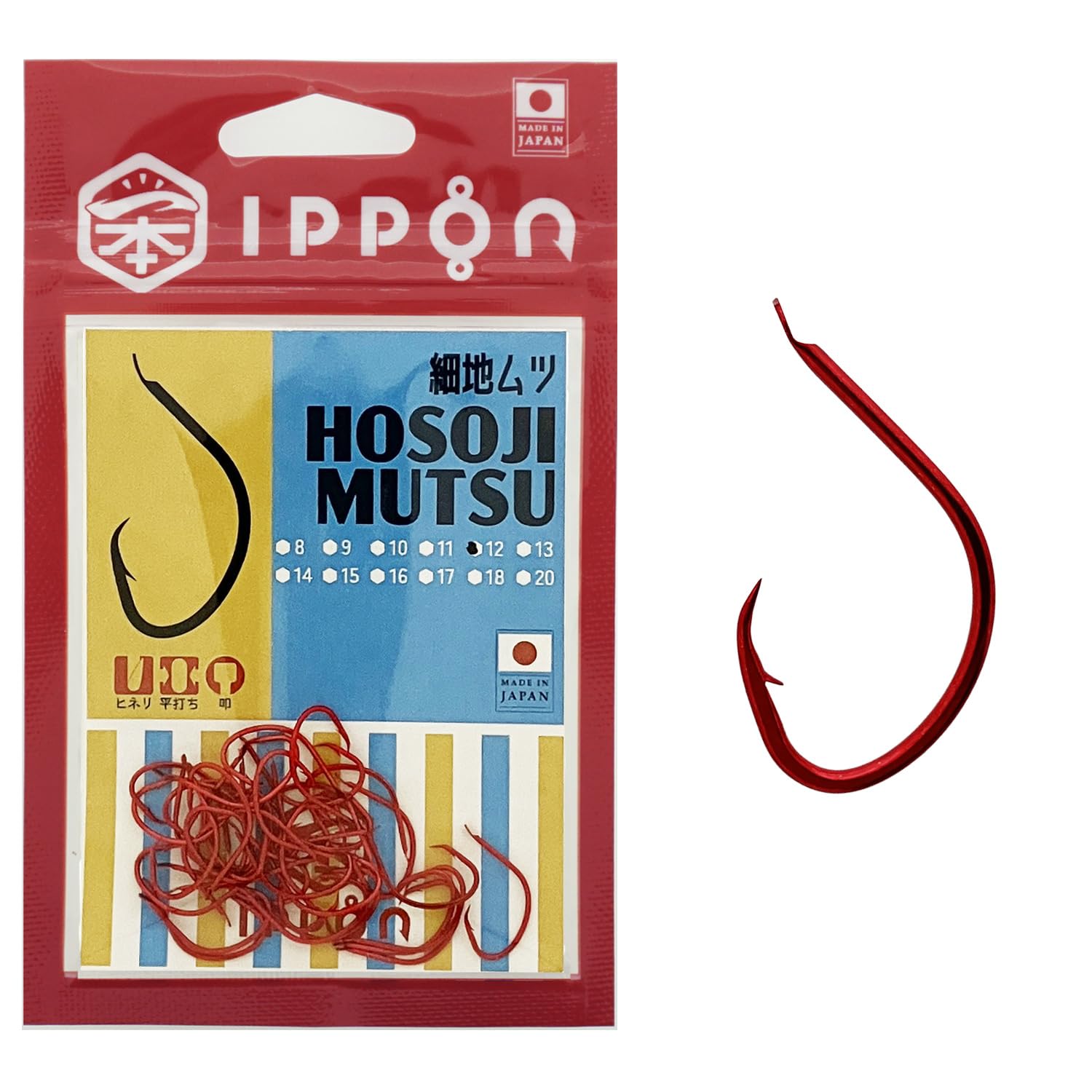 Amazon | IPPON (一本) 細地ムツ レッドコート 日本製 釣り針 フック