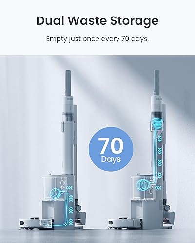 Miniatura 4 de SwitchBot Aspiradora robot y aspiradora inalámbrica K10+ Pro Combo, tecnología de succión TwinFlow, estación de recolección de polvo dual, compacta,