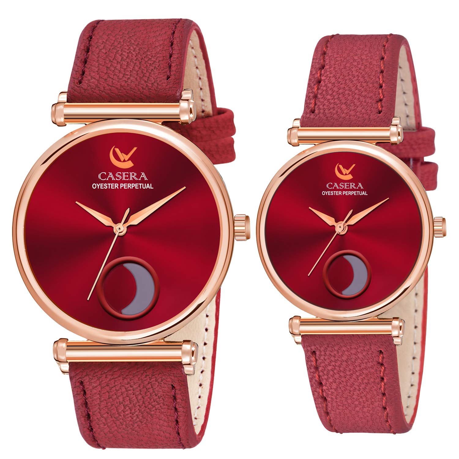 casera Analog Maroon Leathers Strap Moon Dial Designers Couple Watch for Boy and Girls Watch (B08XPL5H6Z) Amazon Price History, Amazon Price Tracker