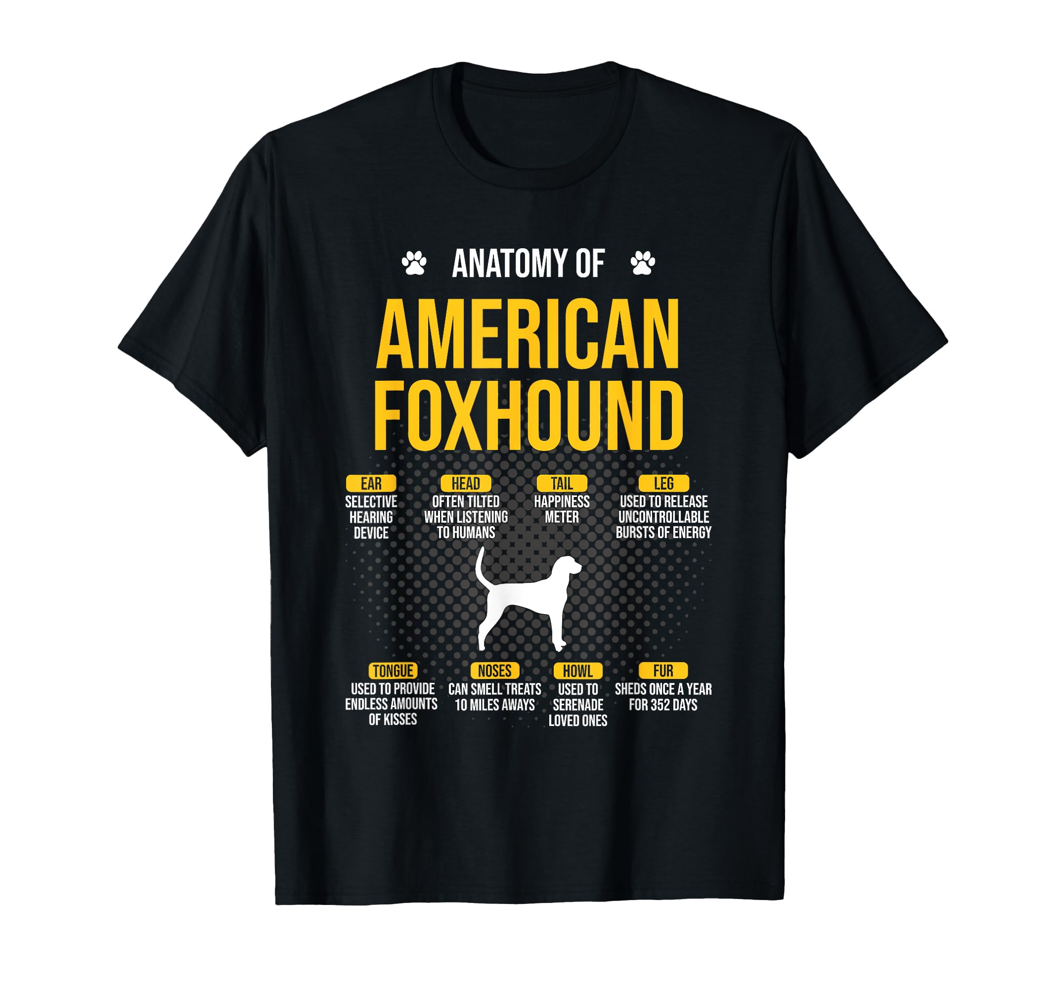 Anatomy Of American Foxhound Dog Lover T-Shirt