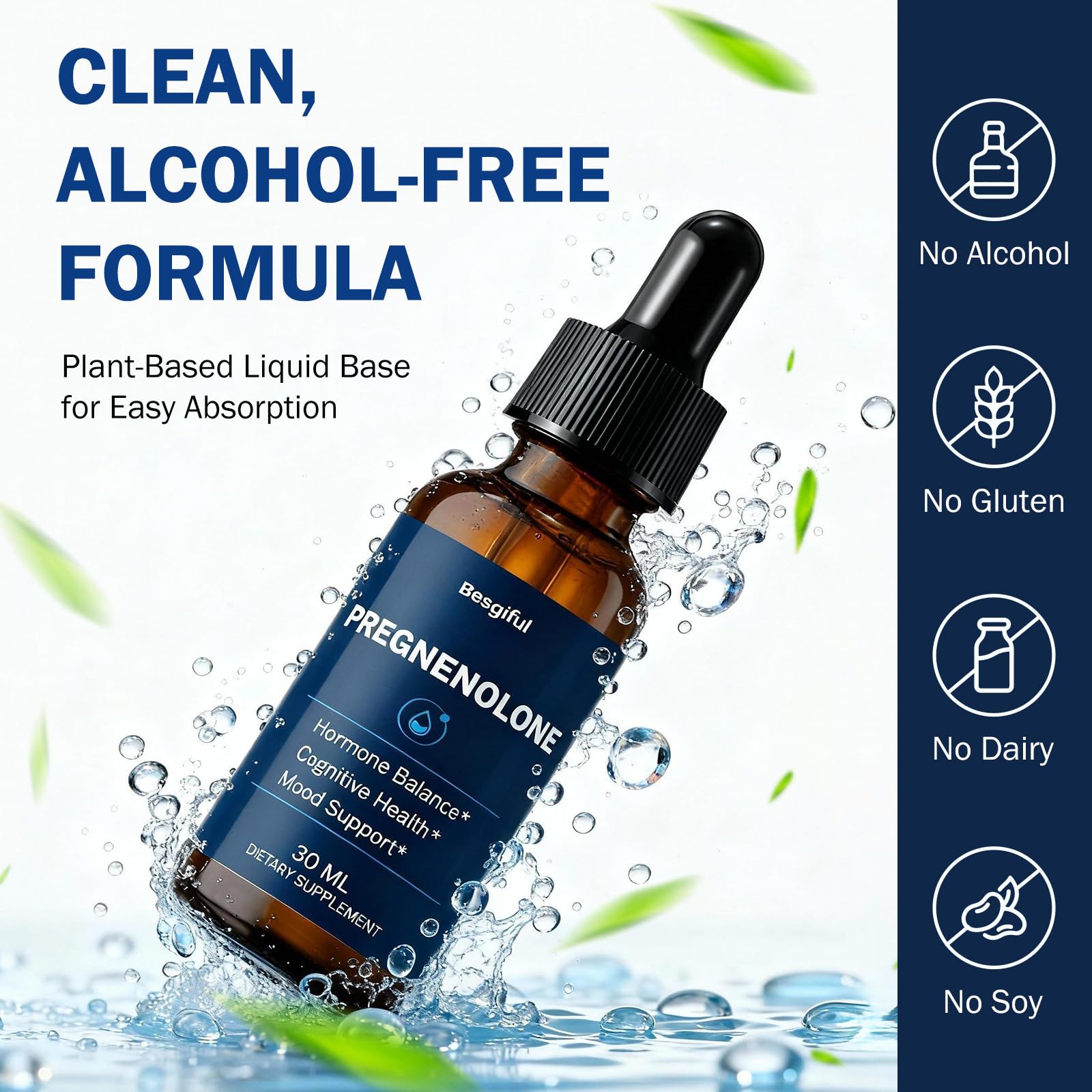 Liquid Pregnenolone Supplement, Sublingual Micronized Liquid for Hormones — Amazon image 4