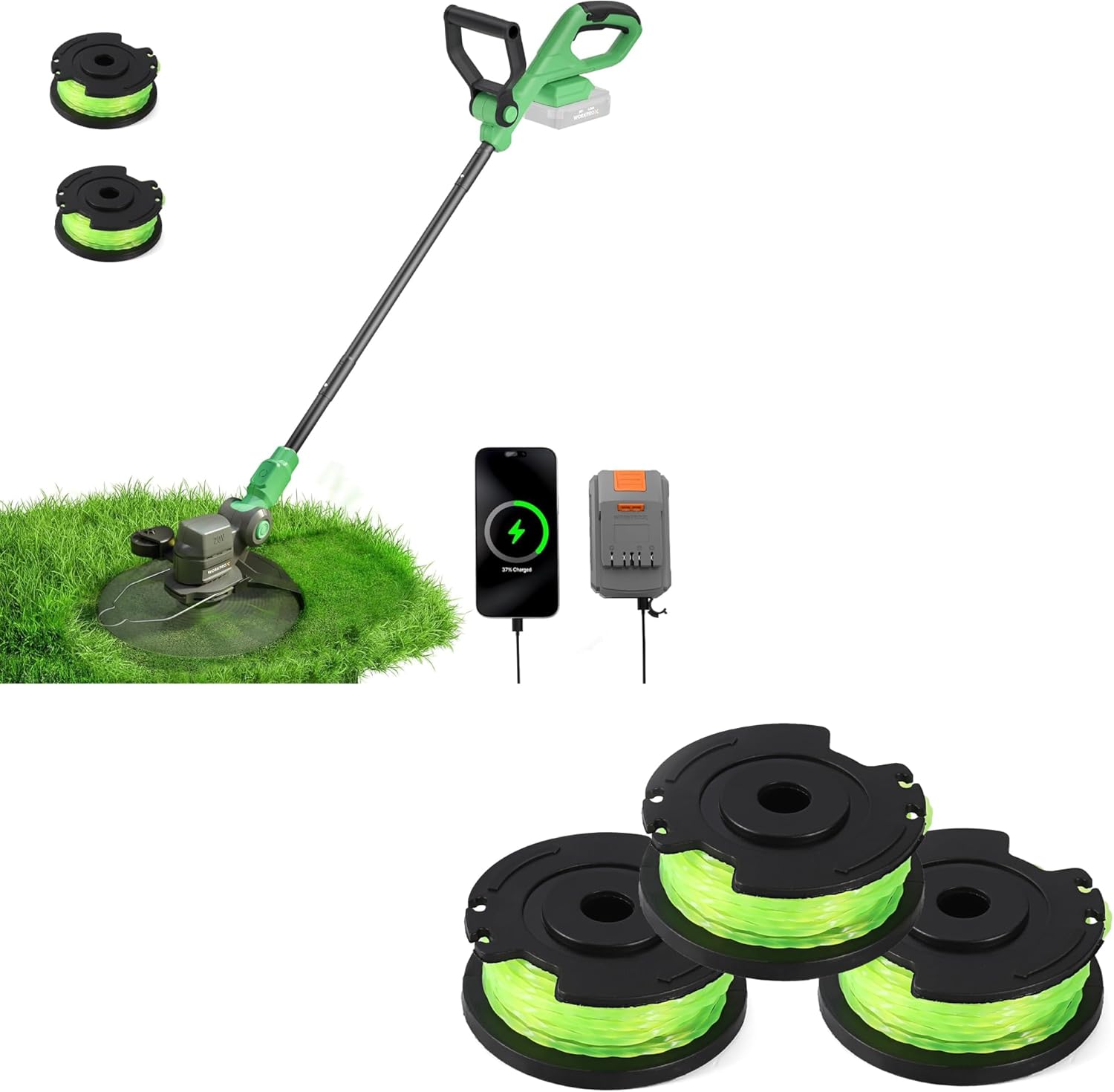 WORKPROX 12inch 20V String Trimmer & 16.4 Feet Trimmer Line