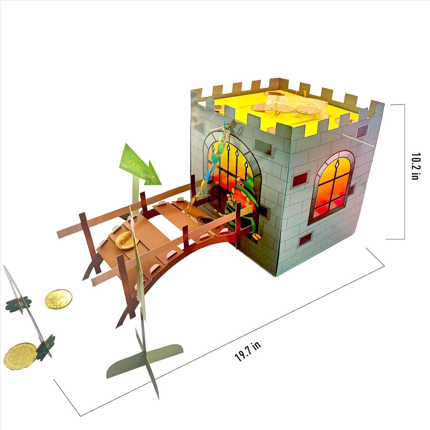 JJI St Patrick's Day Leprechaun Trap Kit St. Patricks Day Decorations Leprechaun Trap Crafts Kit for Kids St Patricks Day Party Supplies (CastleTrap)