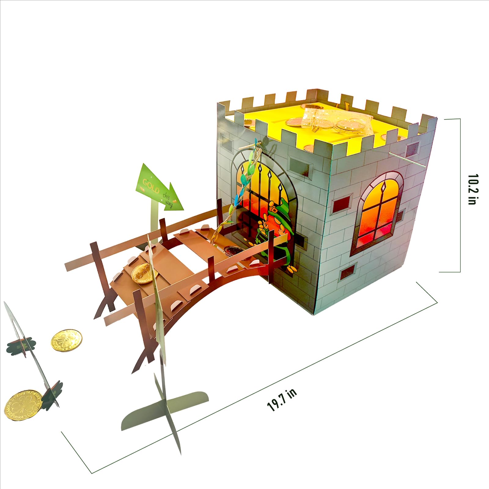 JJI St Patrick's Day Leprechaun Trap Kit St. Patricks Day Decorations Leprechaun Trap Crafts Kit for Kids St Patricks Day Party Supplies (CastleTrap) — view 6