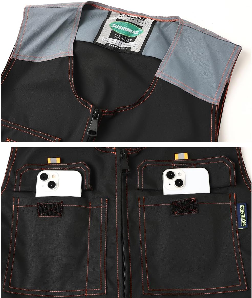 Men's Sleeveless Coveralls Multi-Functional Mechanics Workwear Stylish Work Coveralls Overalls Cargo Jumpsuit - Image 3