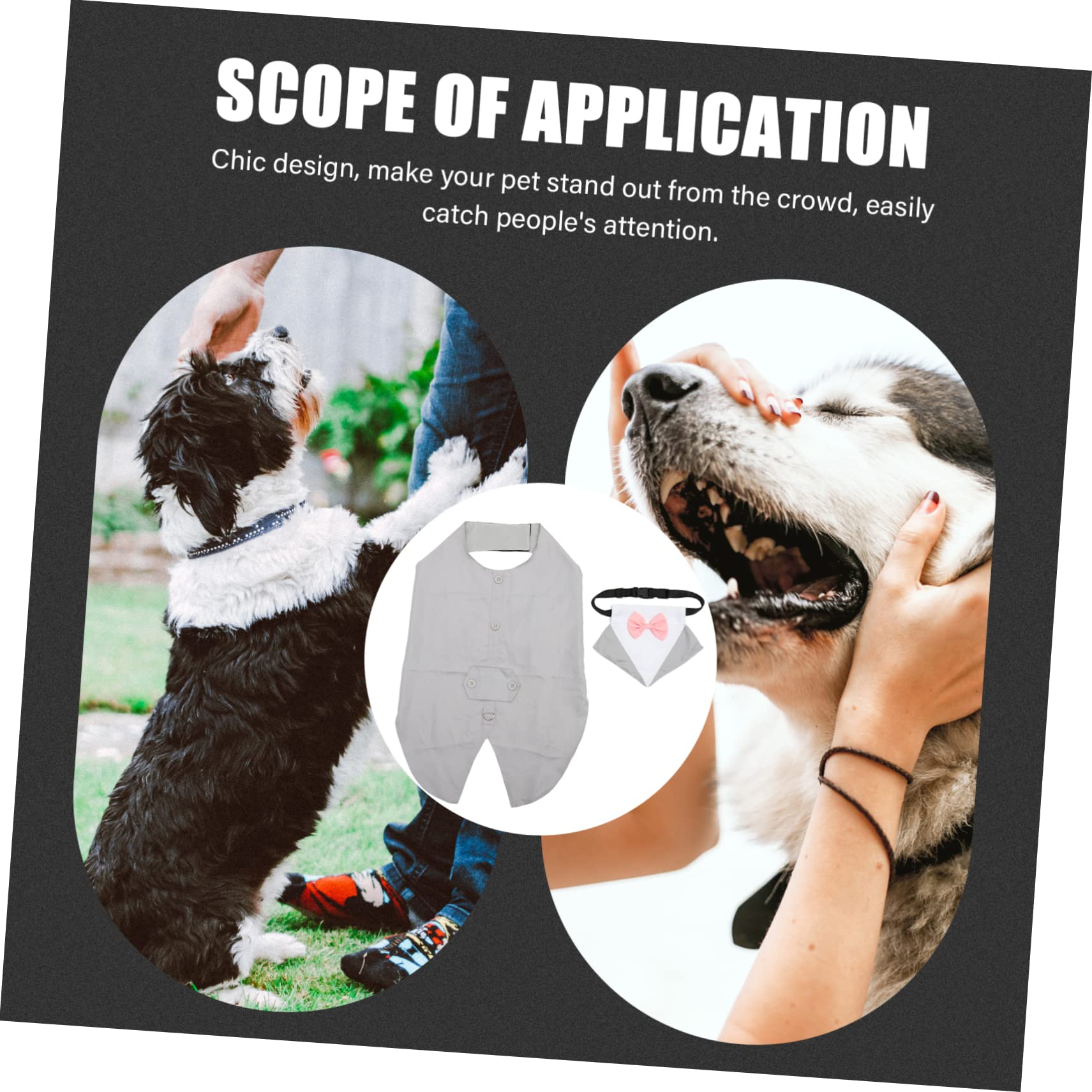BESPORTBLE 2juegos Traje De Esmoquin para Perro Bufanda Triangular Ropa Formal para Mascotas Bodas y Fiestas Conjunto De Disfraz para Perros Ropa De Fiesta para Cachorros para Cumpleaños y