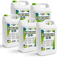 25 l d'acide acétique 80 % de qualité supérieure | 5 x 5 l d'essence de vinaigre 80 % de qualité alimentaire 25 kg | Vinaigre de haute pureté pour des applications polyvalentes | Parfait pour un usage
