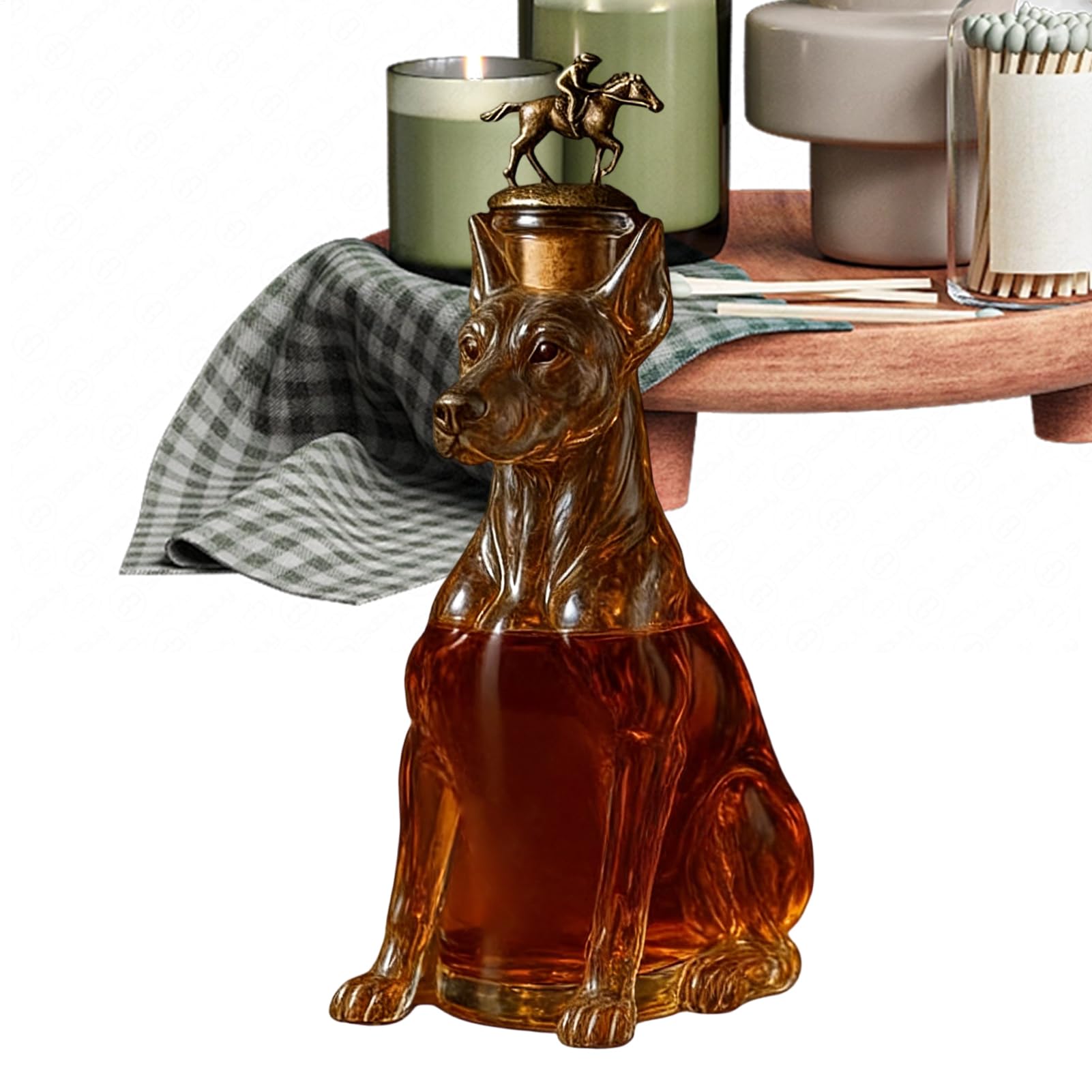 Carafe en verre chien 35 cl pour protéger vos alcools de la poussière