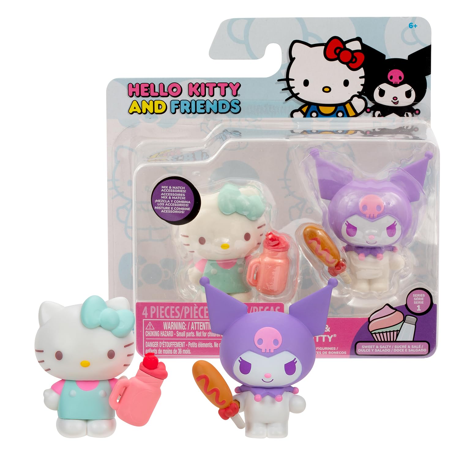 HELLO KITTY, Set of 2 Figurines, 5 cm, Random Model, for Children