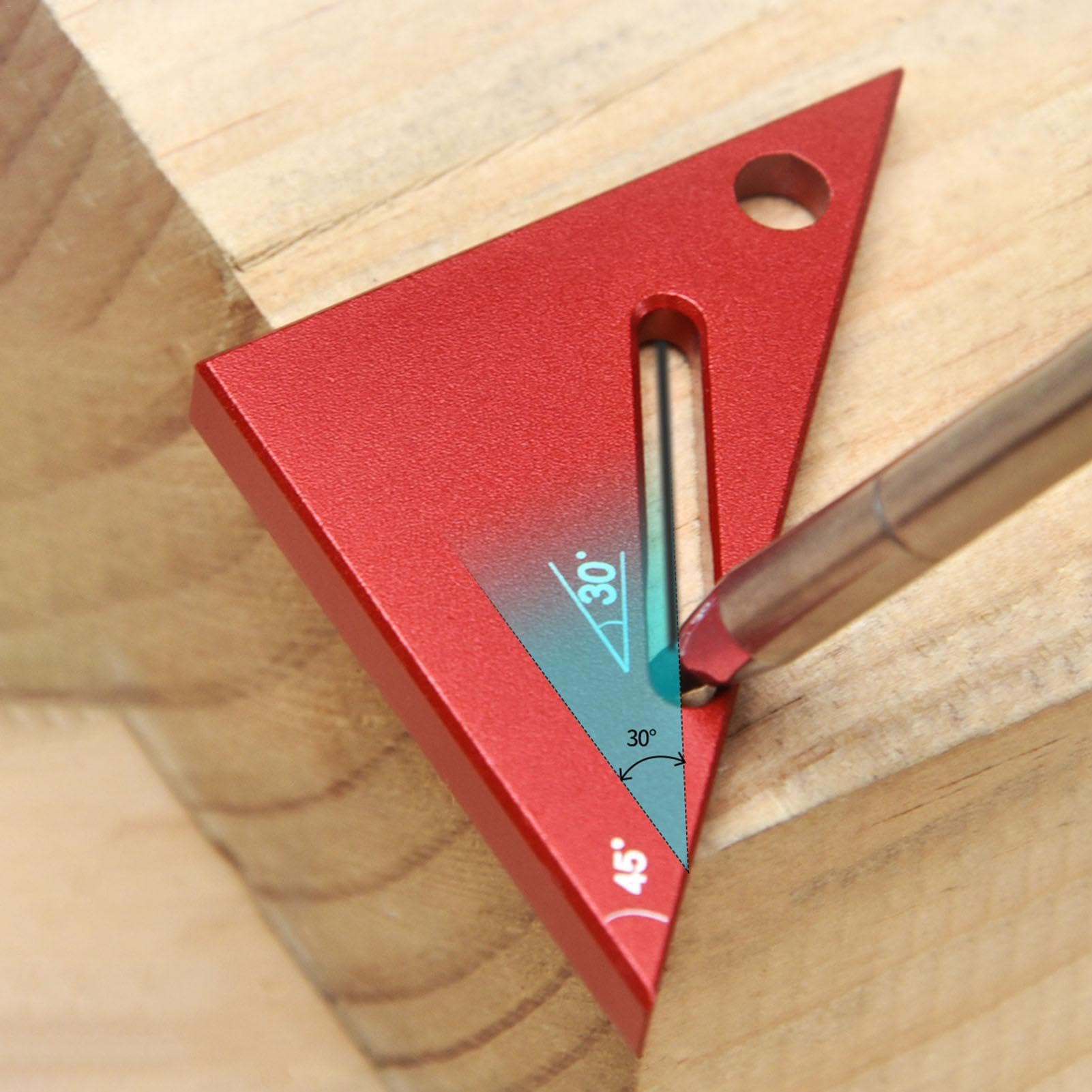 Regla Triangular - Aleación de Aluminio 90/45 Grados Herramienta de medición pequeña Escuadra de Carpintero portátil